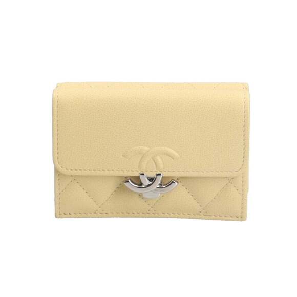 CHANEL Handbags - CHANEL Authentic Yellow Leather Wallet